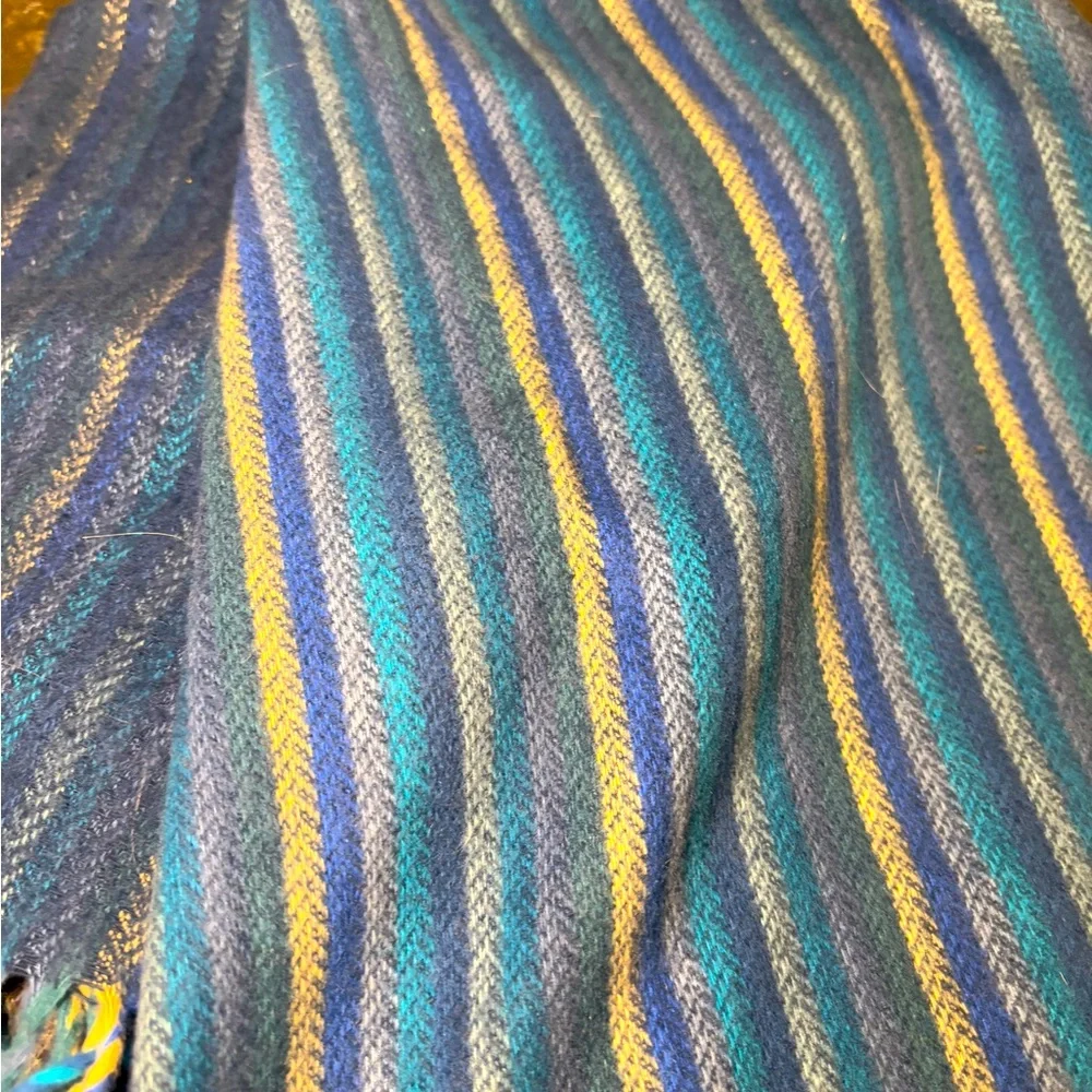 V. FRAAS Cashmink Blue Striped Scarf